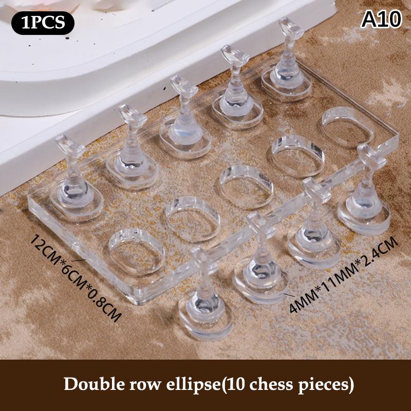 Non-Magnetic Nail Stand Acrylic Cartoon Bear Love Shape Nail Stand False For Cat Eye Gel Press On Nail Display Stand Tip Holder