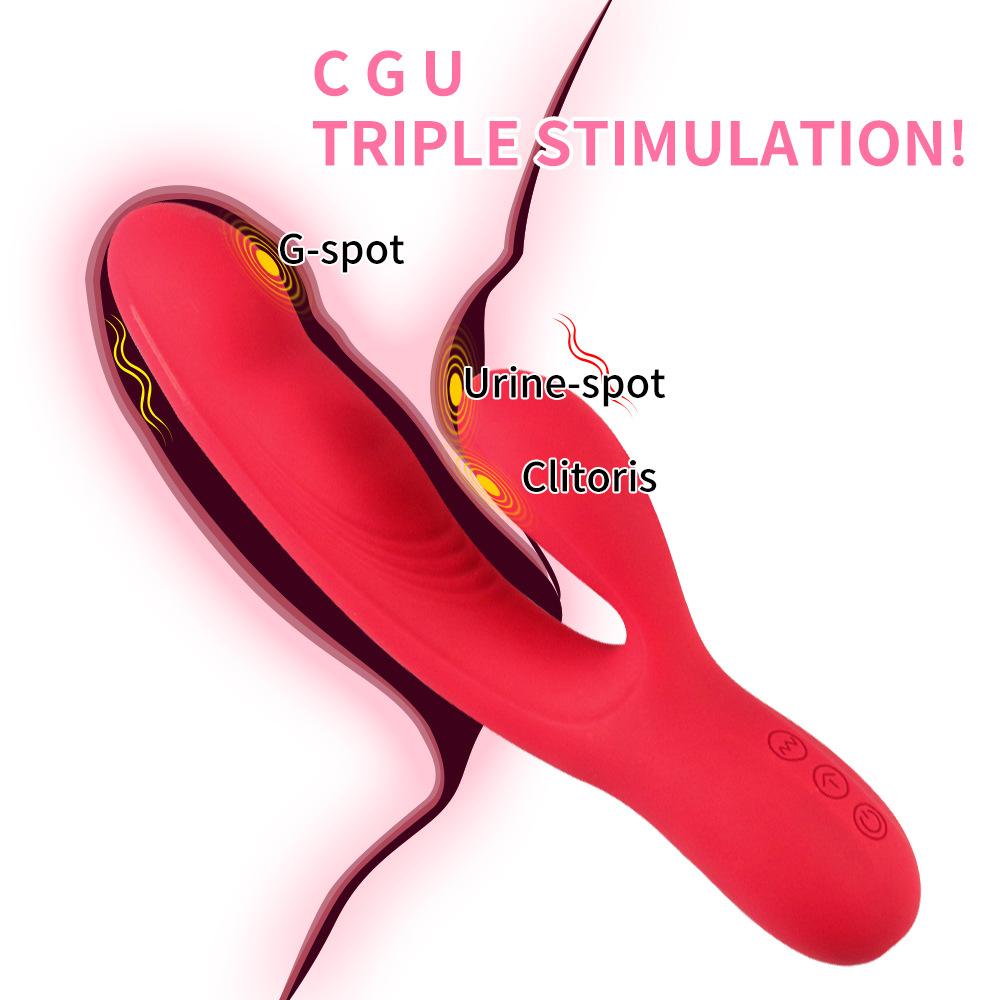 Charging Double G-Spot Vibrator Female Beating Vibration Strong Shock Massage AV Stick Adult Supplies Factory