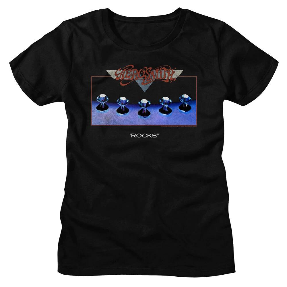 Aerosmith Rocks Album Cover 1976 Women s T Shirt Band Merch Steven Tyler M