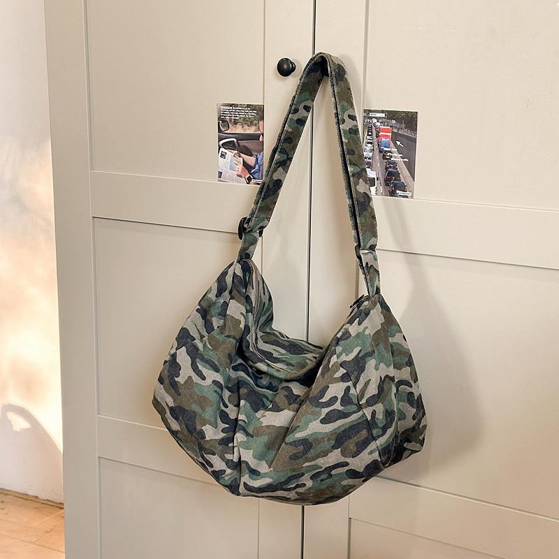 New Women's Bag Leopard Print Canvas Crossbody Bag Y2K Trendy Travel Shoulder Bags Tote Bag Female Student Handbags CLE