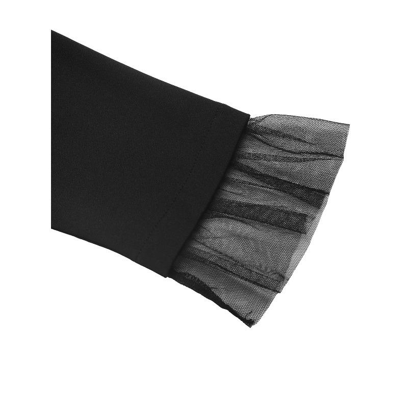 Moda donna primavera autunno tinta unita stampa manica lunga colletto quadrato vita alta abiti casual