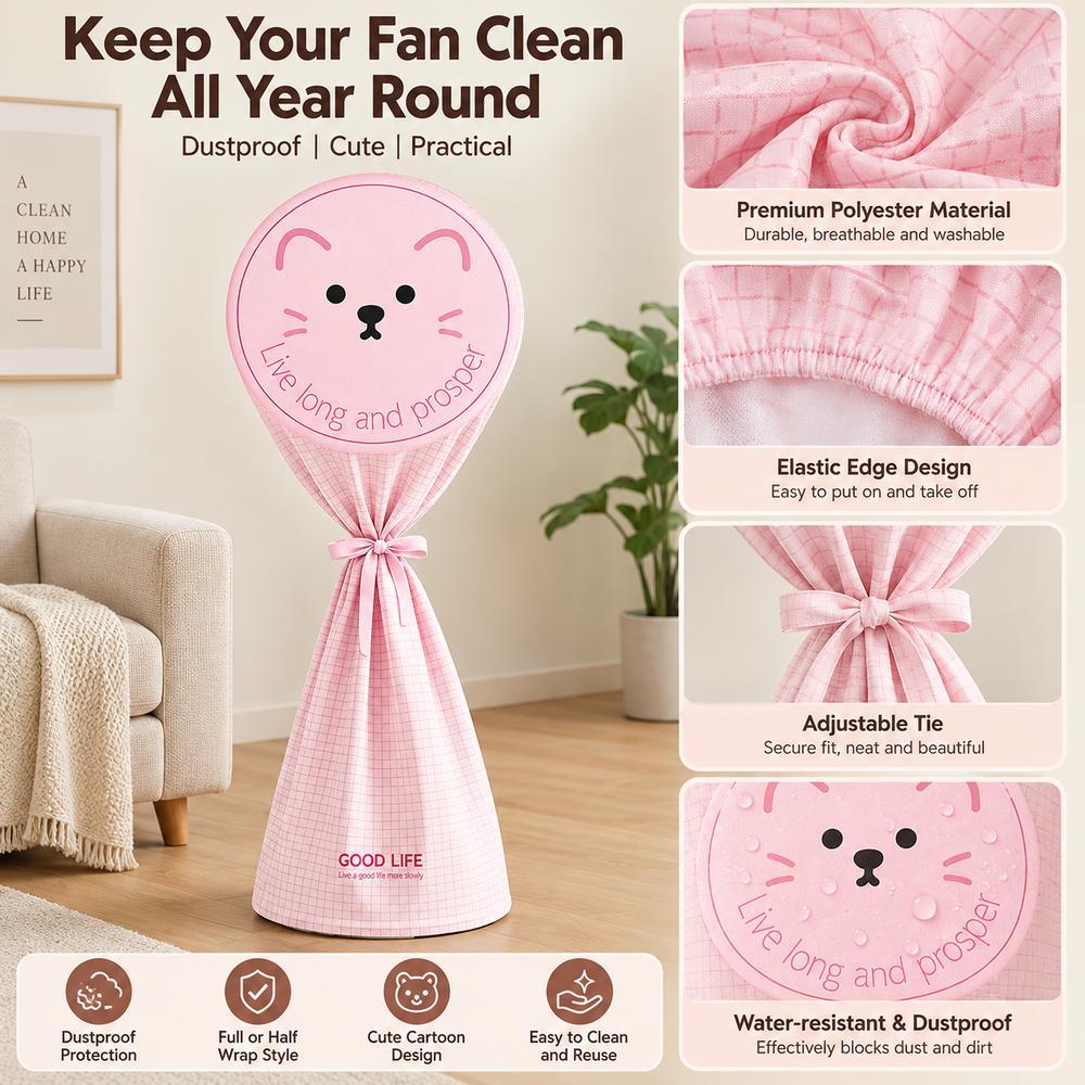Dustproof Standing Electric Fan Cover Full Wrap Floor Fan Cover Fan Dust Cover  for Household Fans