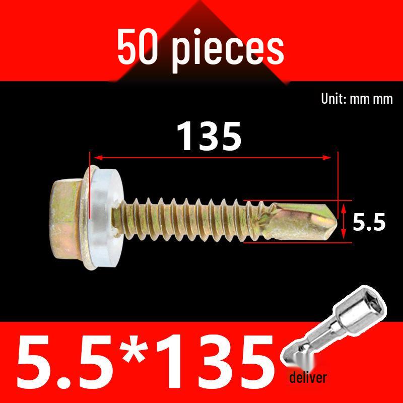 KI9S Stainless Steel Self-Drilling Hex Screw for Tile & Iron, M4