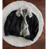Eco-Friendly Wolf Hair Three-Proof Fabric Winter Jacket with Velvet Lining