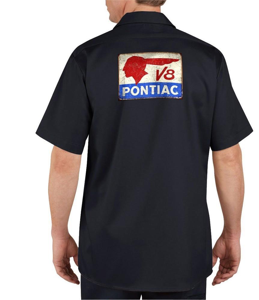 

Pontiac V8 - Рабочая рубашка с графическим принтом Механика с коротким рукавом, унисекс XXL