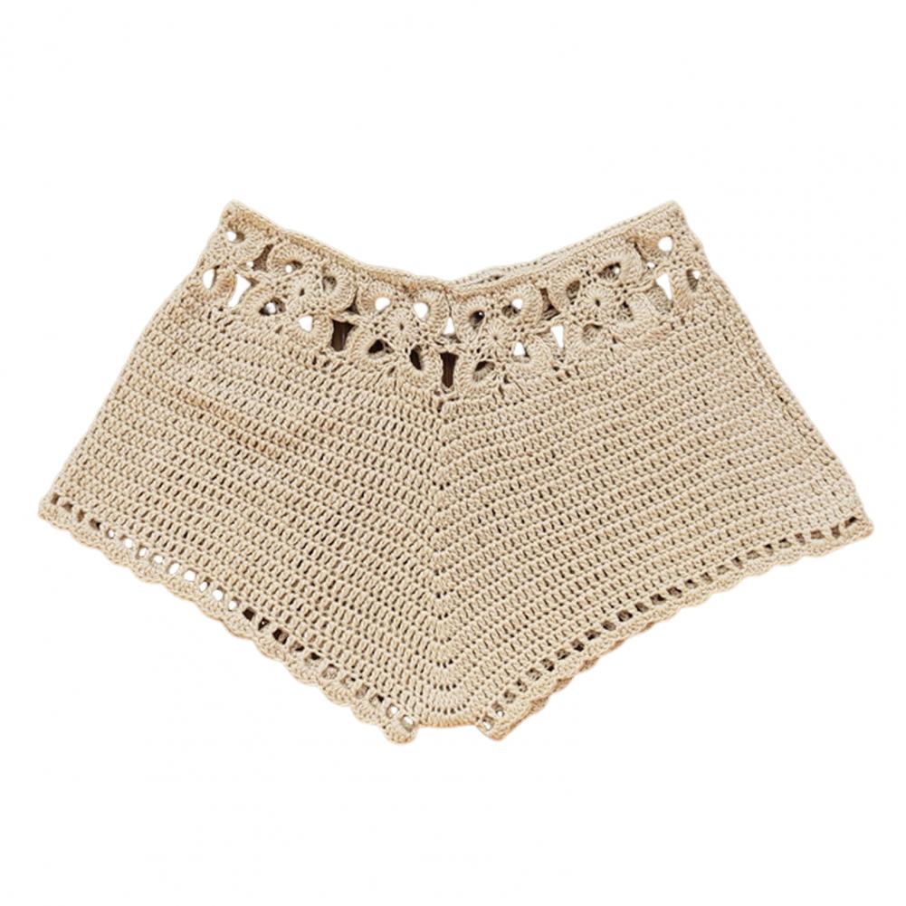 

Женские плавки сексуальные пляжные плавки бикини ручной работы полые вязаные крючком вязаные шорты для плавания пляжная одежда L