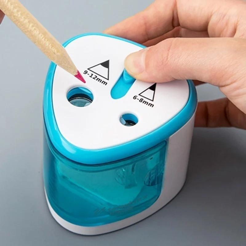 New Useful Battery Operated Electric Pencil Sharpener W/2 Holes 6-8mm And 9-12mm Auto-Stop School Supplies Korean Stationery