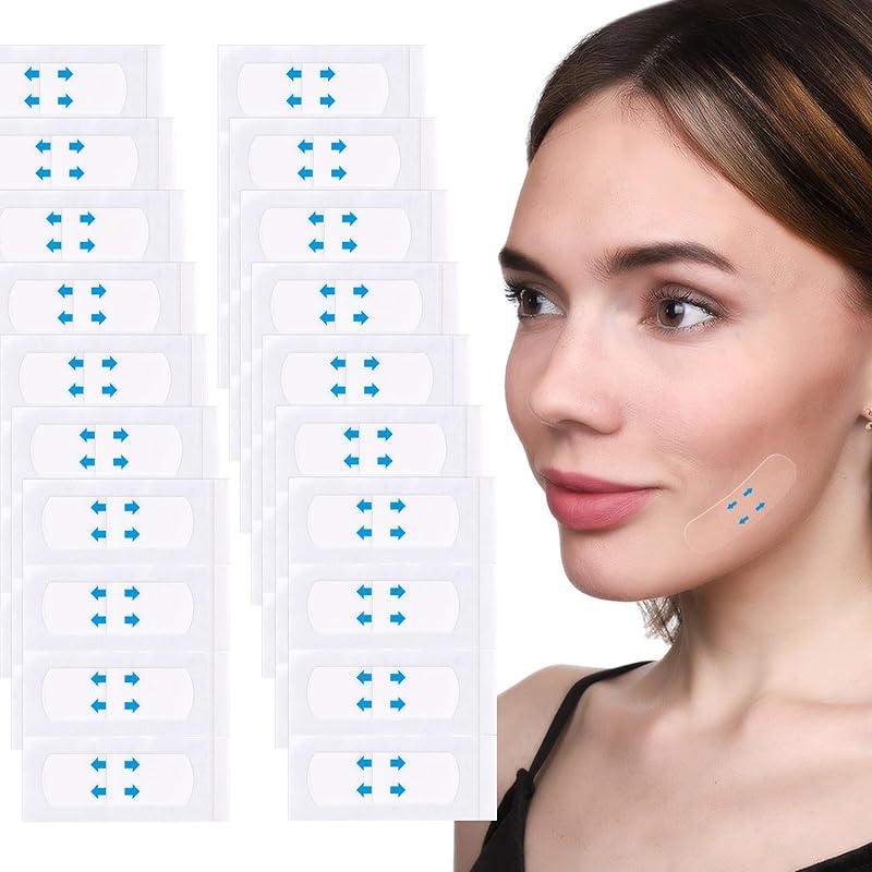 OIIKI 40 PCS Face Lift Tapes, Upgrade Face Lifting Tape Invisible, Instantly Waterproof Face Makeup Tape for Lifting, Face Tapes for Lifting Double clear 40pcs