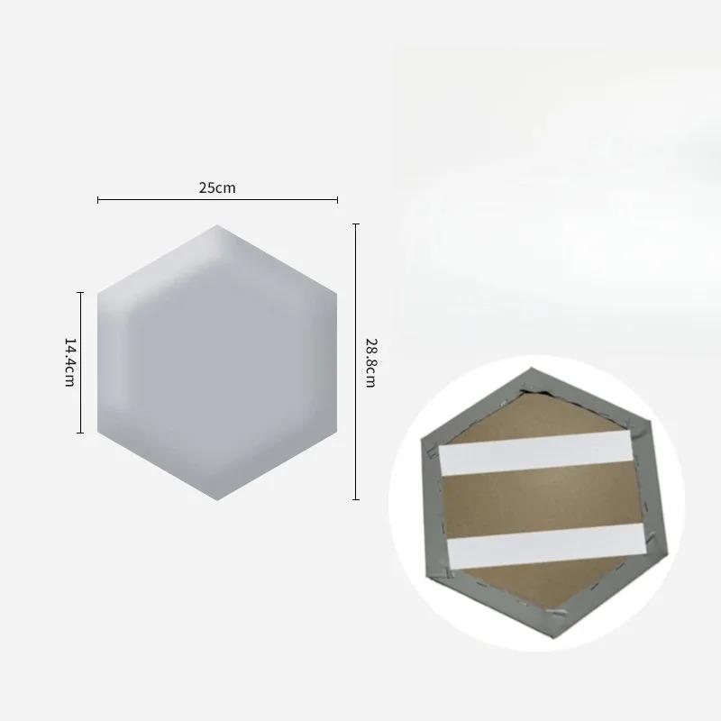 1pc Hexagonal 3D Wall Stickers Upholstered Wall Panels Anti-collision Peel and Stick Headboard Self Adhesive Leather Soft Bag