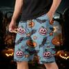Men's Halloween Cargo Shorts Multi-Pocket Drawstring Casual Workout Shorts