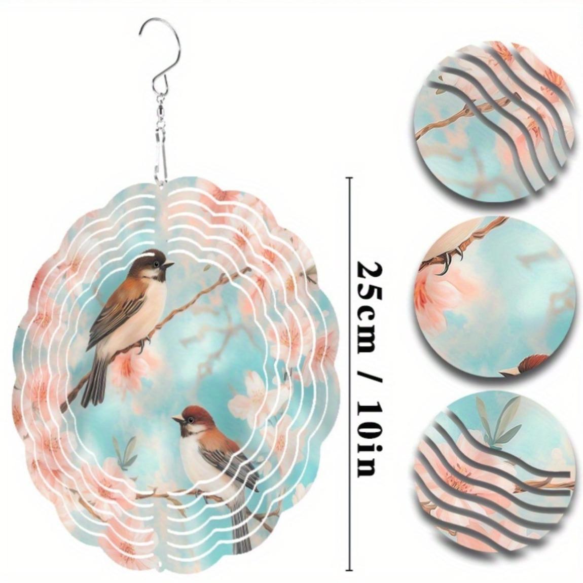 

Outdoor Hanging Wind Chime with Bird Design 360 Rotating Hook No Batteries Needed for Garden Balcony Spring Summer Decor Gift 01A