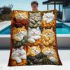 1pc Cute Cat Print Blanket, Perfect for Sofas, Travel, Camping, Living Rooms, Offices, and Beds