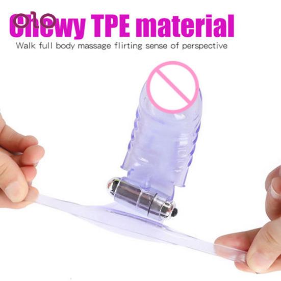 Legrační on a ona masážní hrot na prst Sexuální hračky Dildo Unisex silikonový vibrátor G