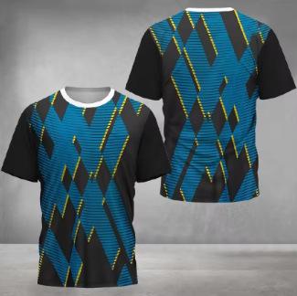 Fashion 3D Printing Fitness T-shirt Men's Outdoor Running Badminton Sports Men's T-shirt Casual Loose Top