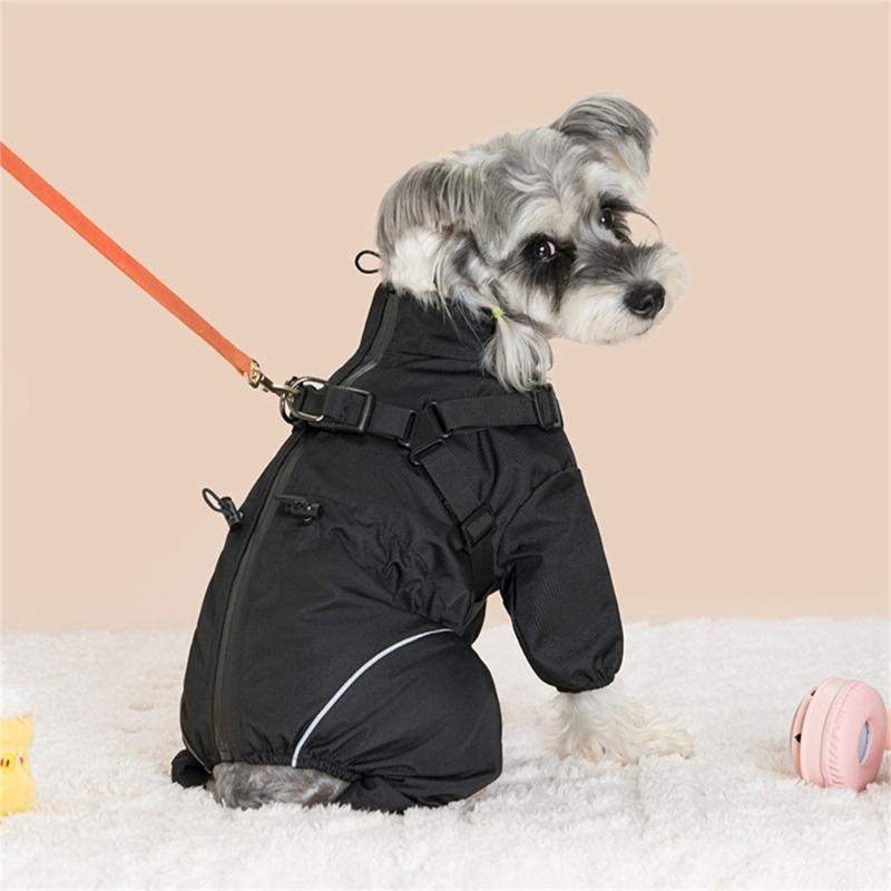 Regulable Dog Rain Jackets Snowproof Windproof Clothes Removable Dog Raincoats for Comfortable Dry Walks
