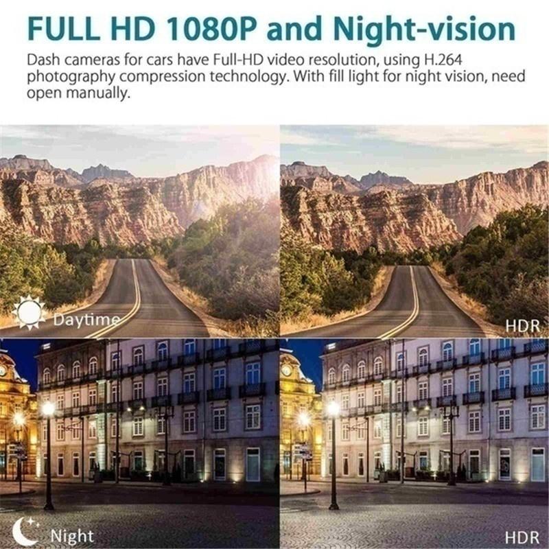 Night Vision Car DVR Camera Car Cameras Lens 4.0 Inch Dual Lens Camera 1080P Video Recorder Dash Camera DVR with 3 Camera
