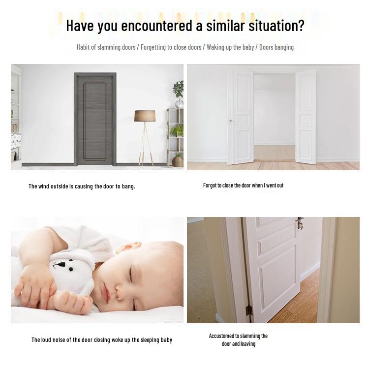 Portable Silent Spring-Back Lightweight Automatic Door Closer