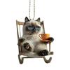 Cute Cat Rearview Mirror Decoration Creative Acrylic 2D Animal Hanging Ornament Pendant Car Interior Decoration Bag Pendant