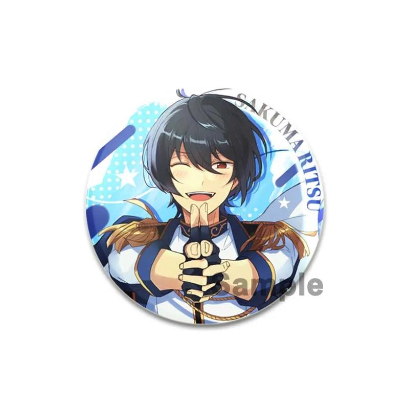 32/44/58mm Ensemble Stars Idol Round Brooch Cartoon Cosplay Badge Icons Lapel Pins for Backpack Gifts Sena Tsukinaga Sakuma Narukami
