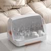 PINYU (PINYU) Desktop Cup Storage Rack, Water Cup Dust-Proof Glass Cup Holder, Tea Cup Tray, Draining Cup Rack, Cup Stand, White And Orange Color