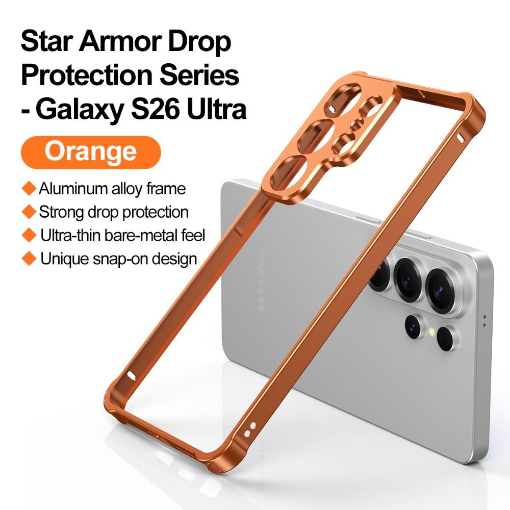 Bare-metal Feel Aluminum Alloy Metal Frame Camera Protection Phone Case For Samsung Galaxy S26 Ultra S25 S24 Fe Four-corner Anti-fall Cover