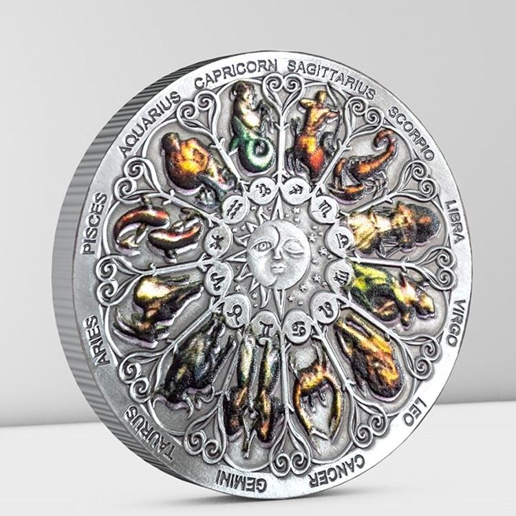 Retro, Silber Tierkreis, Metallmünze, Weihnachtsgeschenk, Strumpffüller