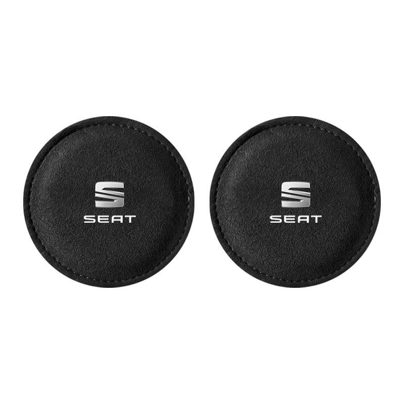 

Car Cup Holder Pad PU Leather Slot Non-slip Coaster Mat For Seat Leon st FR CUPRA Leon MK3 MK2 mk1 hatchback 5f Ibiza 3 6J 6L FR Ateca Arona 2pcs чорний