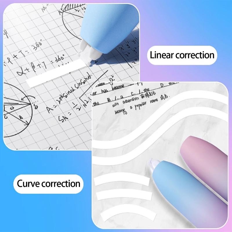 4 Refills Retractable Correction Tape Set Featuring Hues and User Plastic Construction