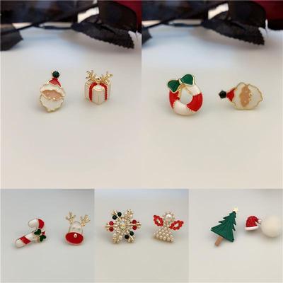2025 Asymmetrical Reindeer Pompon Christmas Earrings for Women