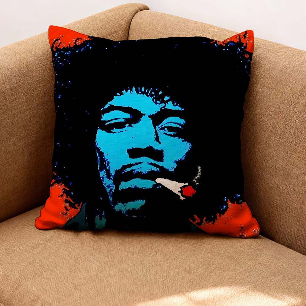singer J-Jimi Hendrix Cushion Cover Premium Comfort Reversible Pillow Cove -Two in One Design for Any Room & Car Interior