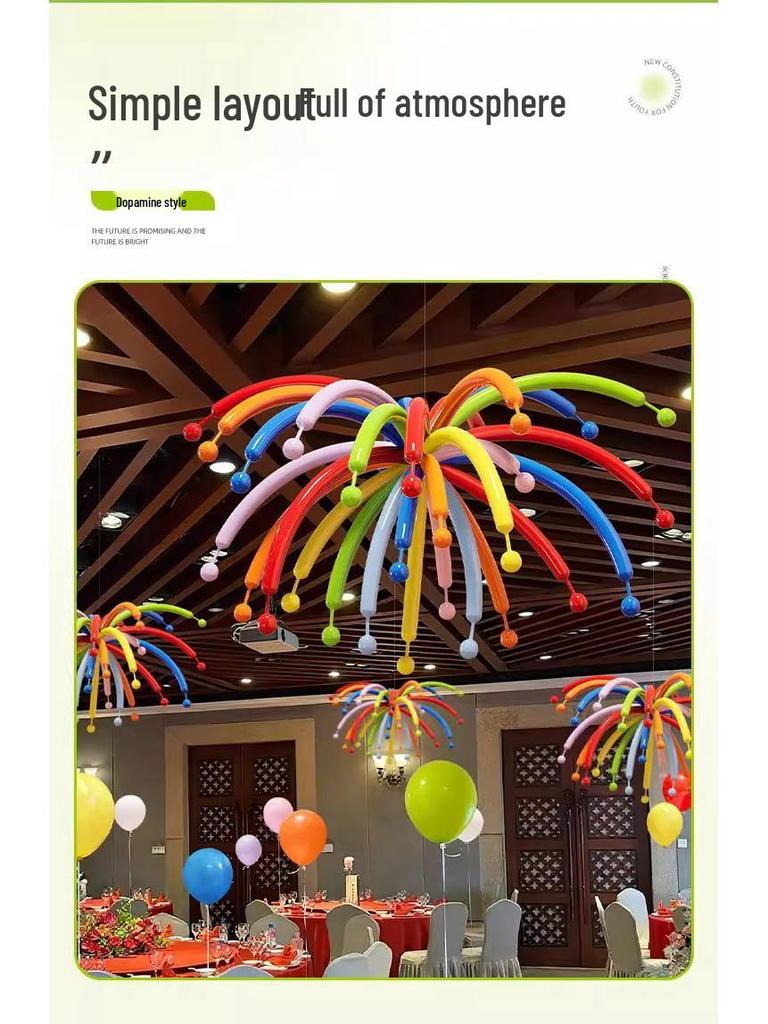Dopaminfarbene Feuerwerksförmige Lange Ballons für Kreative Geburtstagsfeiern und Dekorationen