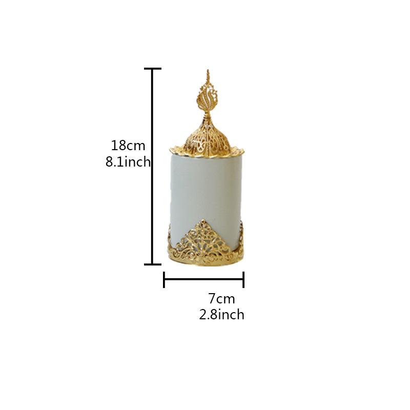 Y Metal-ceramic Incense Burner Saudi Arabia Golden Tower Luxury Home Decoration Middle East Arab Handheld Aromatherapy Burner