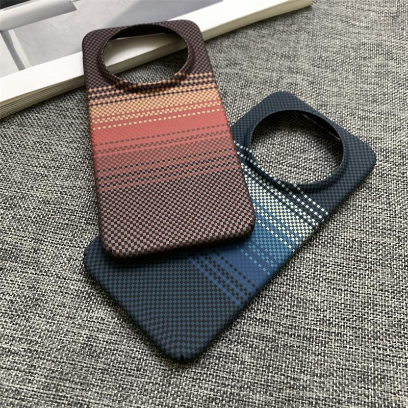 Luxury Carbon Fiber Texture PC Frameless Phone Case For HuaWei Mate 80 70 60 Pura 80 70 Pro Max RS Heat Dissipation Bumper Cover