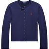 Polo Slim Fit Terry Long Sleeve Cardigan Women Knitwear Dark-Blue WMPOKNINDW20008-410