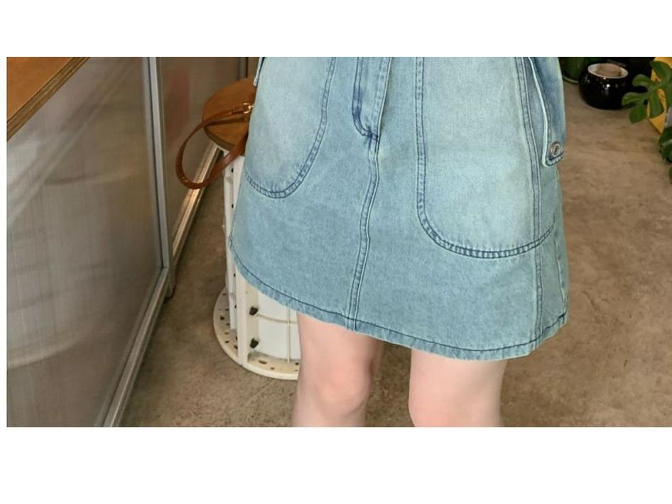 Women's 2026 Hong Kong Style Sleeveless Denim Dress - Slimming Waist Summer Fashion