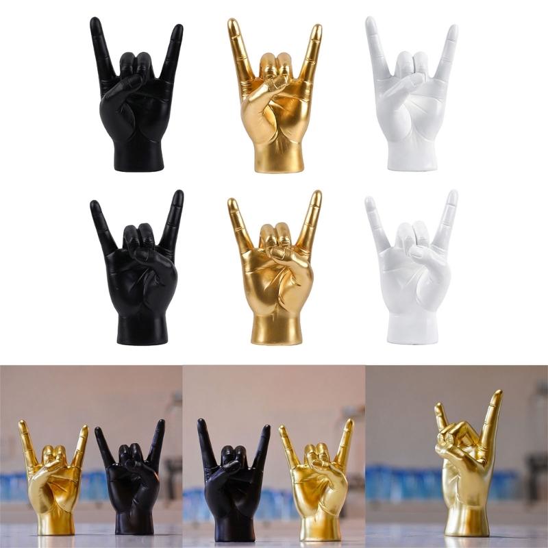 "Rock and Roll" Crafts Hand Gesture Statue Party Livehouse Day Music Theme Crafts Centerpieces Statue Bar Party