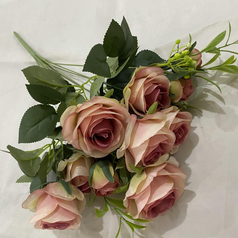 Romantic Rose Bouquet Fake Flowers For Wedding Decor With Real Touch Feelings