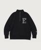 Reverse Weave Blu-Tack Loose Fit Half Zip Sweatshirt Black
