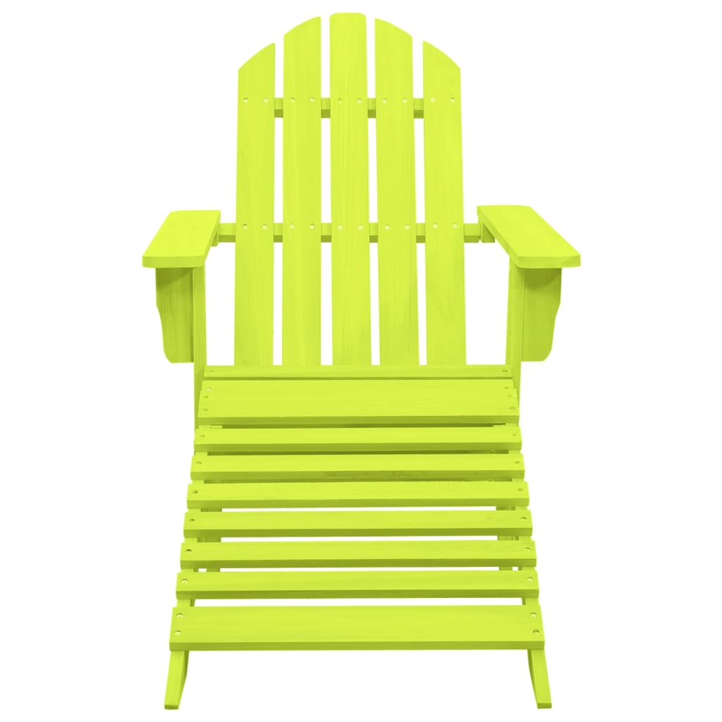Vidaxl Adirondack Garden Chair with Footrest, Fir, Green