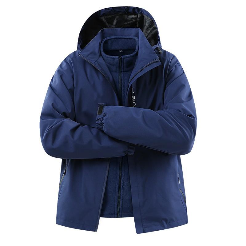 Unisex 3-in-1 Detachable Waterproof Windproof Outdoor Jacket With Fleece Liner Hiking Camping Trekking Winter
