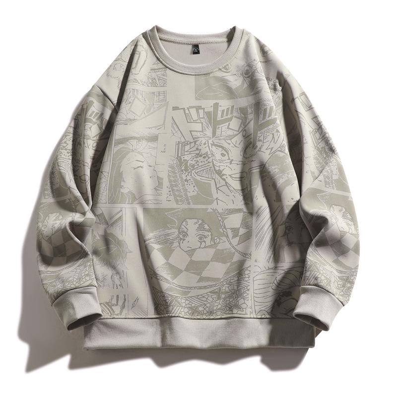 Anime mikina s kapucí pro muže s kapucí na podzim a zimu v nadměrných velikostech