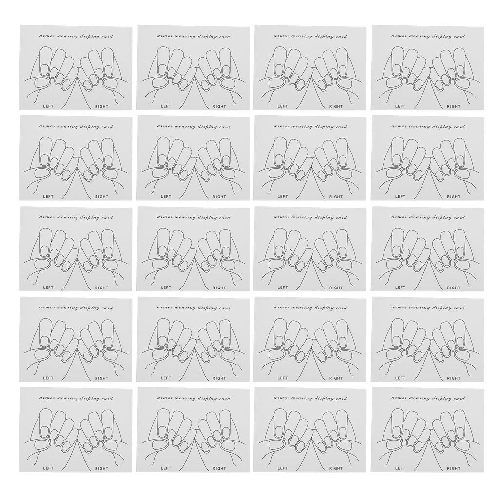 20PCS Nail Art Display Cards Finished Fake Nails Photo Tool for DIY Design Learner Professionals