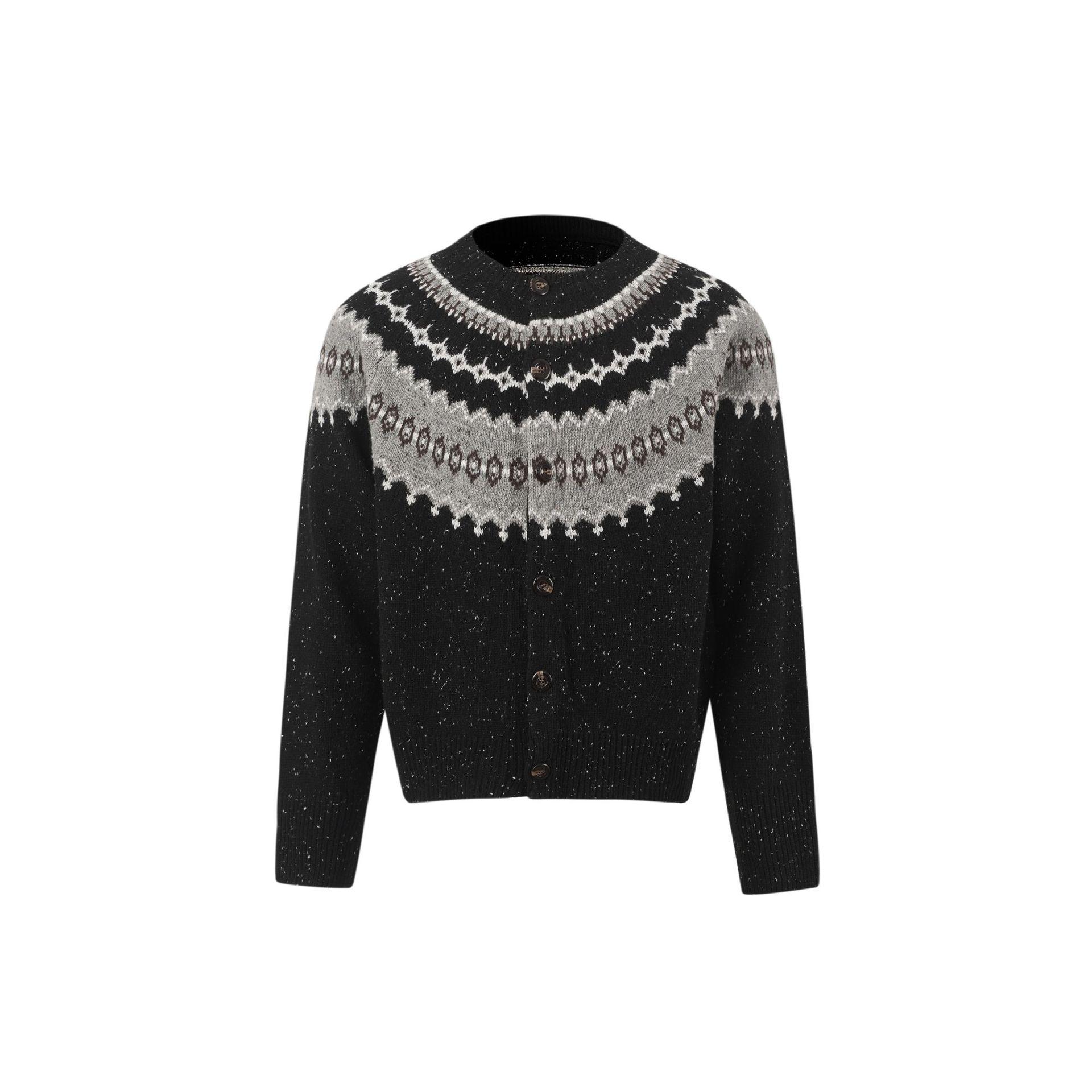Мужской высококачественный кардиган в стиле Fair Isle - Повседневный вязаный жакет Осень/Зима M