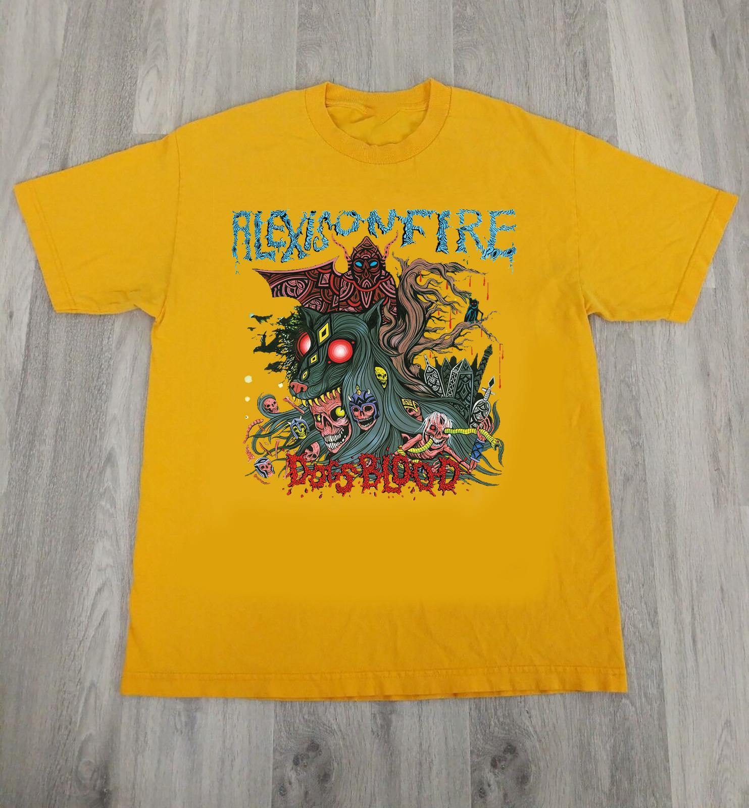 Alexisonfire Dogs Blood Rock Album Cotton Unisex Tee Shirt Gold RI_041 XXL