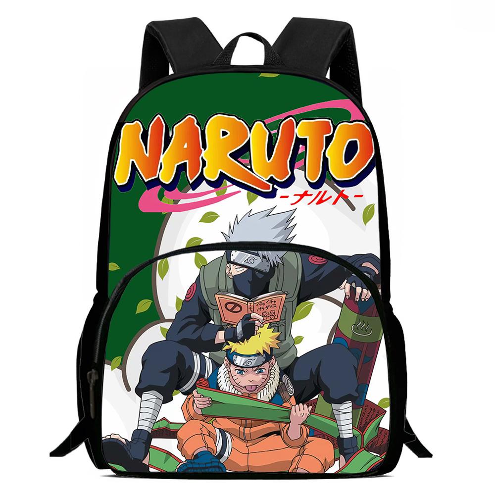 Lightweight NARUTO 3Pcs Set School Rucksack Set With Front Pocket Meal Tote Pencil Bag For Boys Girls Youth Aged 5-10