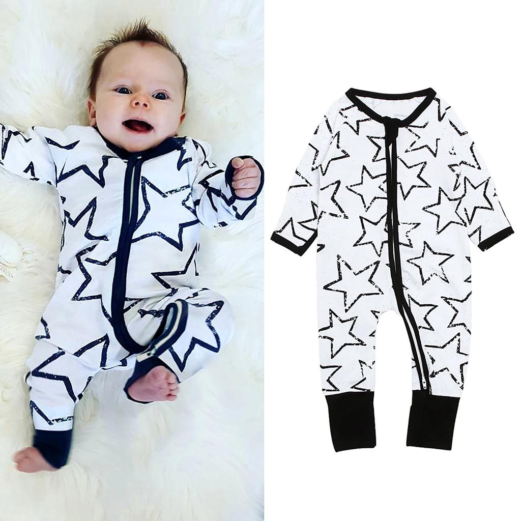 Toddler Infant Baby Boys Girls Romper Jumpsut Playsuit Long-sleeves Pants Romper Outfits