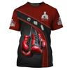 Summer Loose Casual Plus Size Men's Short Sleeved T-shirt Boxing Pattern Print Fashionable Daily Comfortable T-shirt