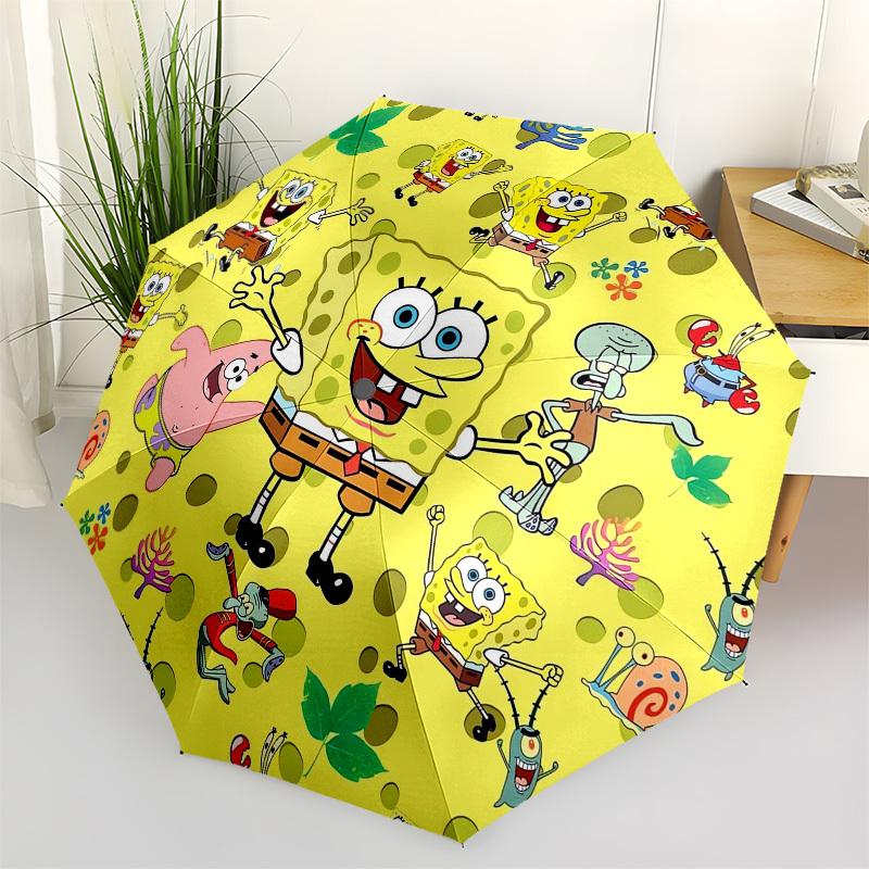 

1pc SpongeBob SquarePants Pattern Umbrella with Plastic Handle,Suitable for All Seasons Home Travel Outdoor UmbrellaM1400