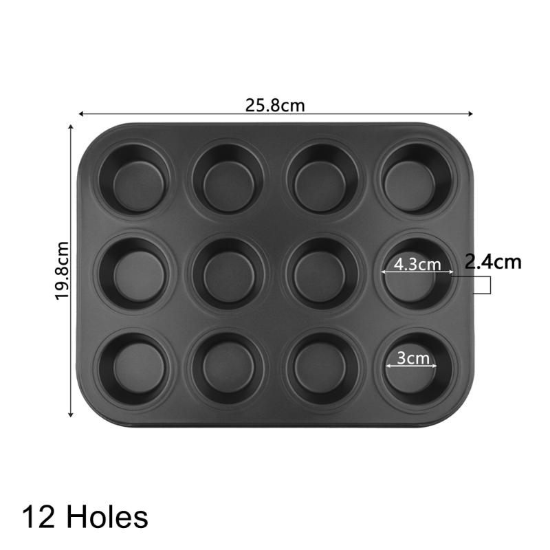 48 Holes Mini Round Muffin Cake Pan Cupcake Mold Non Stick Baking Dishes Carbon Steel Oven Trays Pastry Tool Kitchen Bakeware
