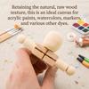 6-Piece Set of Natural Wooden Articulated Figures Unfinished – DIY Wooden Puppet Kit for Painting Crafts and Home Decor Includes 12 Paints  2